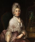 Portrait einer Dame mit Papageienkafig Johann Carl Loth